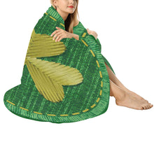 Load image into Gallery viewer, Irish Shamrock Circular Micro Fleece Blanket 60" - Urban Celt
