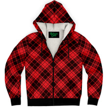Load image into Gallery viewer, Red Tartan Plaid Fleece Lined Hoodie - Urban Celt