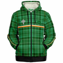 Load image into Gallery viewer, Green Tartan Saoirse Fleece Zip Hoodie - Urban Celt