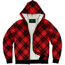 Load image into Gallery viewer, Red Tartan Plaid Fleece Lined Hoodie - Urban Celt