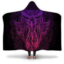 Load image into Gallery viewer, Ornamental Owl Hooded Blanket - Urban Celt