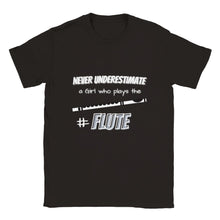 Load image into Gallery viewer, Never Underestimate a Girl Who Plays Flute T-shirt - Urban Celt
