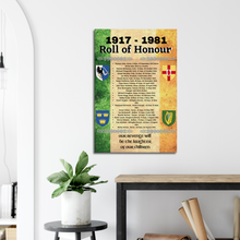 Load image into Gallery viewer, 1917-1981 Roll of Honour Canvas Print 60x90cm - Urban Celt