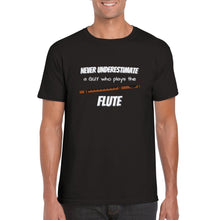 Load image into Gallery viewer, Never Underestimate a Guy Who Plays Flute T-shirt - Urban Celt