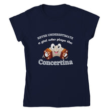 Load image into Gallery viewer, Never Underestimate a Girl Who Plays Concertina T-shirt - Urban Celt