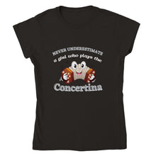 Load image into Gallery viewer, Never Underestimate a Girl Who Plays Concertina T-shirt - Urban Celt