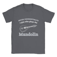 Load image into Gallery viewer, Never Underestimate a Guy On Mandolin T-shirt - Urban Celt