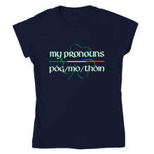 Load image into Gallery viewer, Póg mo thóin Pronouns Women's T-shirt - Urban Celt