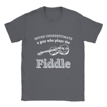 Load image into Gallery viewer, Never Underestimate a Guy On Fiddle T-shirt - Urban Celt