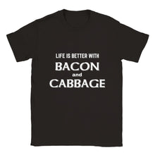 Load image into Gallery viewer, Life is Better with Bacon & Cabbage T-shirt - Urban Celt