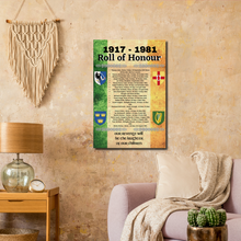 Load image into Gallery viewer, 1917-1981 Roll of Honour Canvas Print 60x90cm - Urban Celt