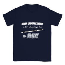 Load image into Gallery viewer, Never Underestimate a Girl Who Plays Flute T-shirt - Urban Celt
