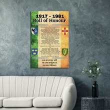 Load image into Gallery viewer, 1917-1981 Roll of Honour Canvas Print 60x90cm - Urban Celt