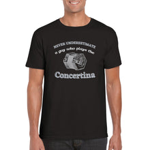 Load image into Gallery viewer, Never Underestimate a Guy Playing Concertina T-shirt - Urban Celt