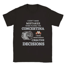 Load image into Gallery viewer, I Don't Make Mistakes Playing Concertina T-shirt - Urban Celt