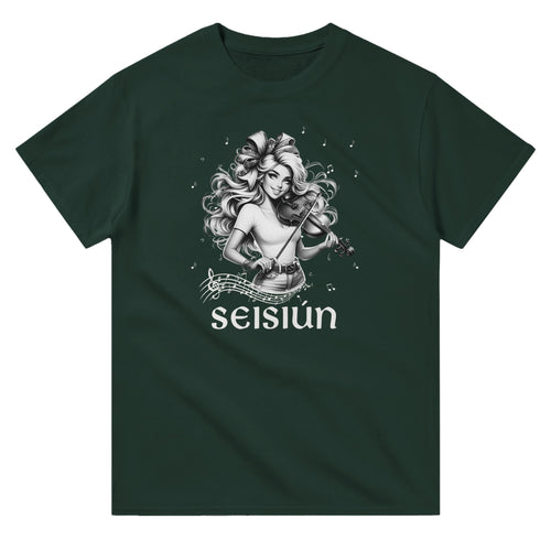 Seisiún Fiddle Illustration T-shirt - Urban Celt