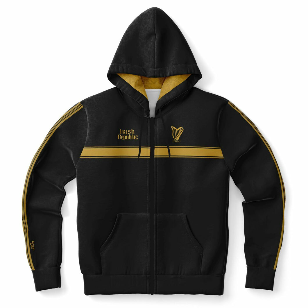 Irish Republic Black-Gold Zip-Up Hoodie