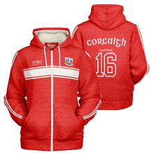 Load image into Gallery viewer, Cork 1916 Red-White Microfleece Ziphoodie

