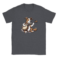Load image into Gallery viewer, Happy Dog Playing Banjo T-shirt
