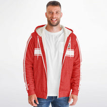 Load image into Gallery viewer, Cork 1916 Red-White Microfleece Ziphoodie
