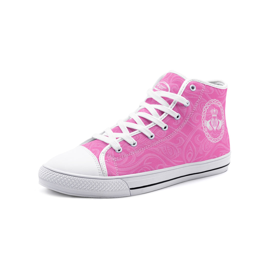 Pink Claddagh High Top Canvas Shoes
