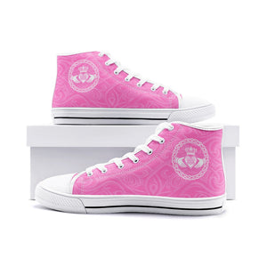 Pink Claddagh High Top Canvas Shoes