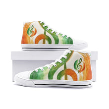 Load image into Gallery viewer, Tricolour Treble Clef Irish Music High Tops
