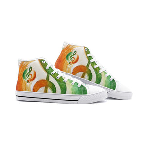 Tricolour Treble Clef Irish Music High Tops