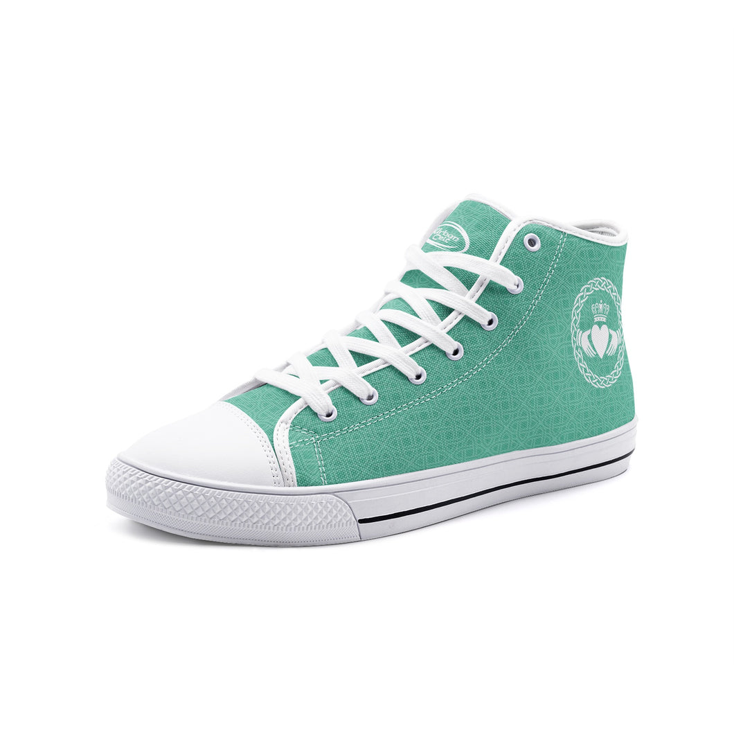 Green-White Claddagh High Tops
