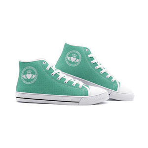 Green-White Claddagh High Tops