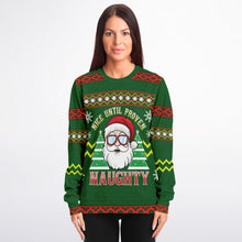 Load image into Gallery viewer, Nice Until Proven Naughty Christmas Sweatrshirt
