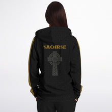 Load image into Gallery viewer, Irish Republic Black-Gold Zip-Up Hoodie
