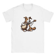 Load image into Gallery viewer, Happy Dog Playing Banjo T-shirt
