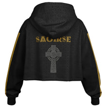 Load image into Gallery viewer, Irish Republic Black-Gold Edition Crop Hoodie
