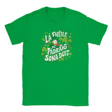 Load image into Gallery viewer, Happy St Patrick&#39;s Day As Gaeilge T-shirt - Urban Celt
