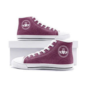 Maroon-White Claddagh High Tops