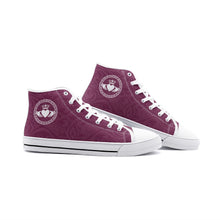 Load image into Gallery viewer, Maroon-White Claddagh High Tops
