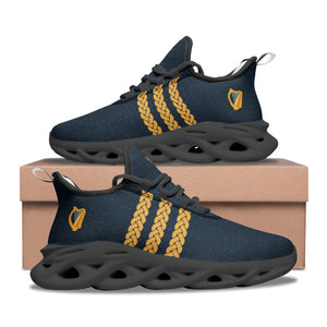 Navy-Gold Irish Harp Mesh Knit Sneakers