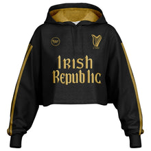 Load image into Gallery viewer, Irish Republic Black-Gold Edition Crop Hoodie
