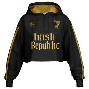 Irish Republic Black-Gold Edition Crop Hoodie