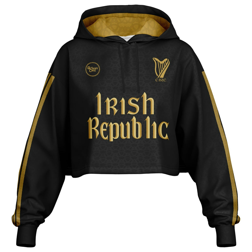 Irish Republic Black-Gold Edition Crop Hoodie