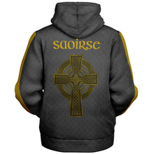 Load image into Gallery viewer, Saoirse Celtic Cross Microfleece Ziphoodie
