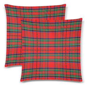 Red Green Tartan Plaid  Pillow Cases 18"x 18"