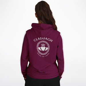 Maroon-White Claddagh Unisex Hoodie