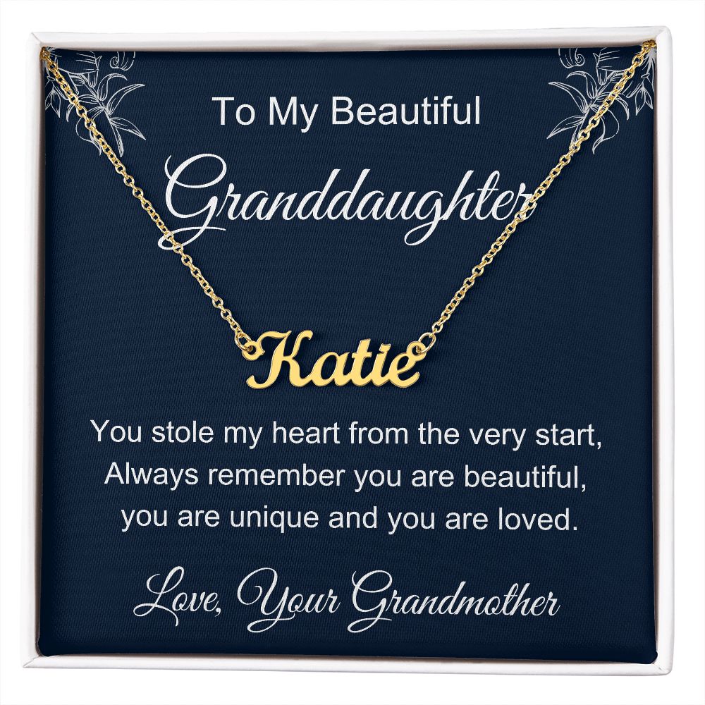 To My Granddaughter Custom Name Necklace