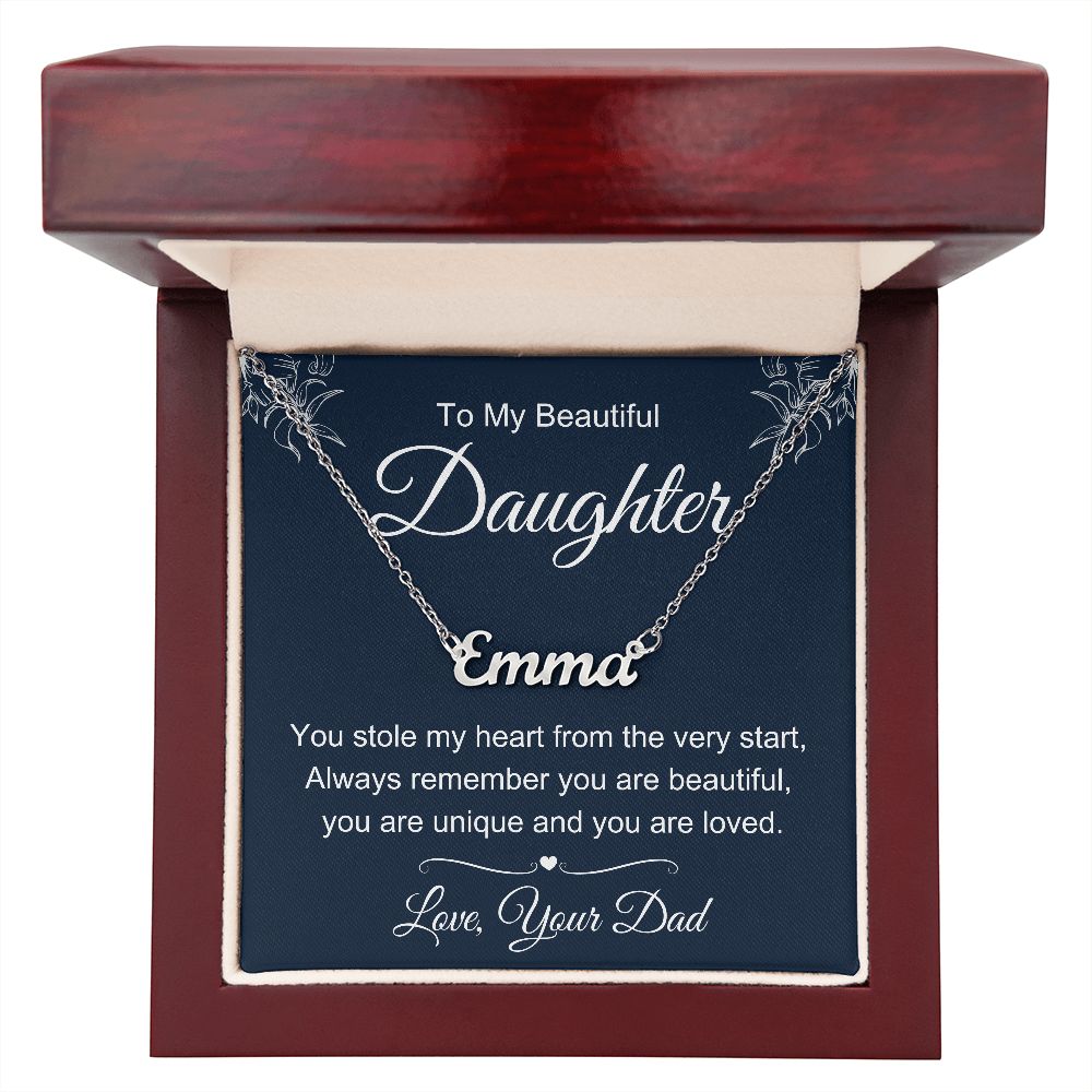 To My Daughter from Dad Custom Name Necklace