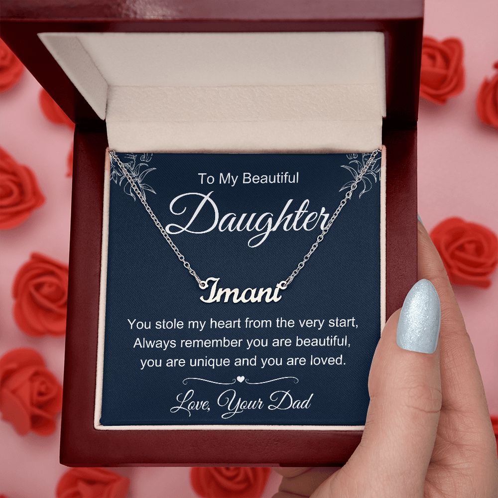 To My Daughter from Dad Custom Name Necklace
