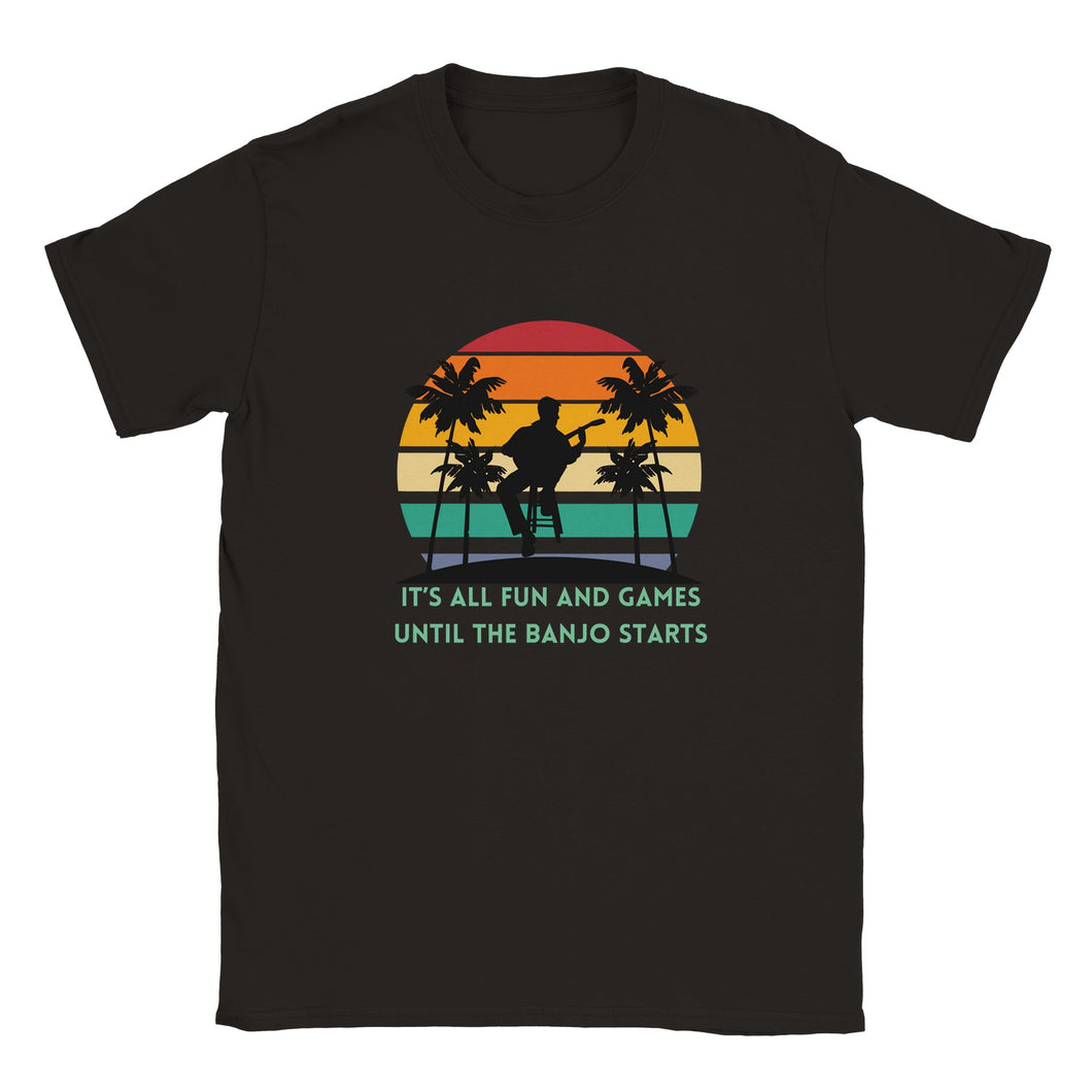 Sarcastic Fun and Games Banjo T-shirt