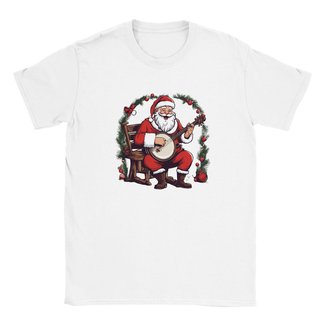 Santa Claus Playing Banjo Unisex T-shirt