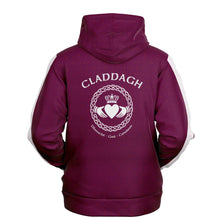 Load image into Gallery viewer, Maroon-White Claddagh Unisex Hoodie
